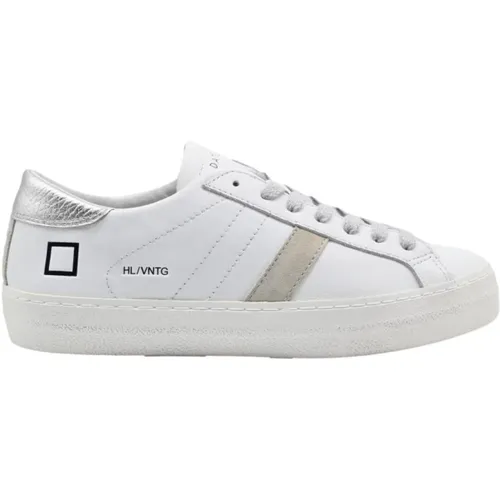 Vintage Calf Sneakers Weiß Silber , Damen, Größe: 37 EU - D.a.t.e. - Modalova