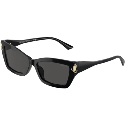 Cat-Eye Sunglasses Dark Grey Lenses , female, Sizes: 55 MM - Jimmy Choo - Modalova