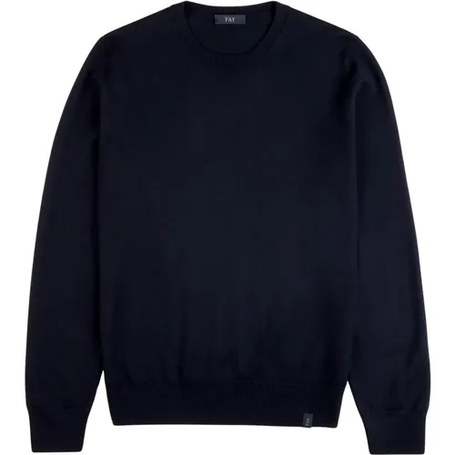 Blaue Pullover Kollektion , Herren, Größe: 2XL - Fay - Modalova