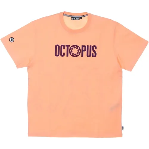 Kontur Logo Tee Pfirsich Kurzarm , Herren, Größe: L - Octopus - Modalova