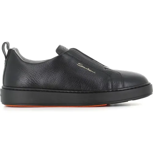 Leather Laceless Sneakers , male, Sizes: 10 UK, 8 UK, 9 UK, 7 1/2 UK, 8 1/2 UK - Santoni - Modalova