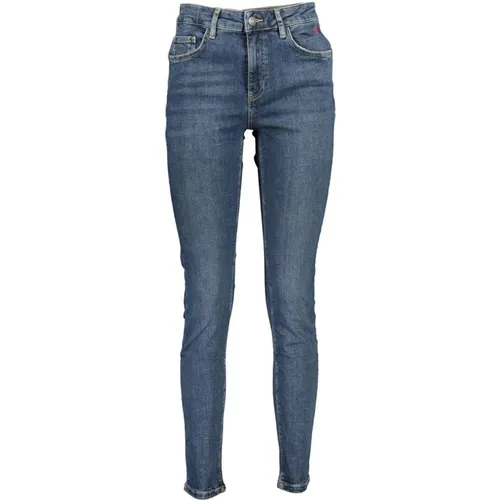 Blaue Baumwoll-Slim-Fit-Jeans , Damen, Größe: M - Desigual - Modalova
