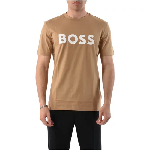 Baumwoll Logo T-shirt Regular Fit , Herren, Größe: M - Hugo Boss - Modalova
