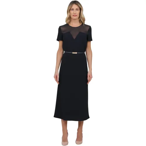 Belted Sheer Half Sleeve Dress , female, Sizes: L, M - Max Mara Studio - Modalova