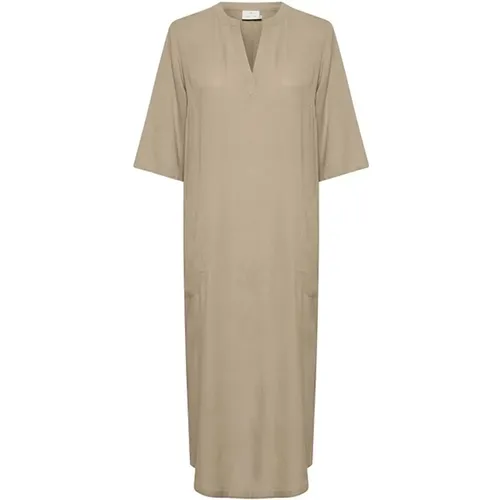 Chinchilla Kaftan Dress V-Neck , female, Sizes: 2XL, 3XL, XS, M, XL, L, S - Kaffe - Modalova