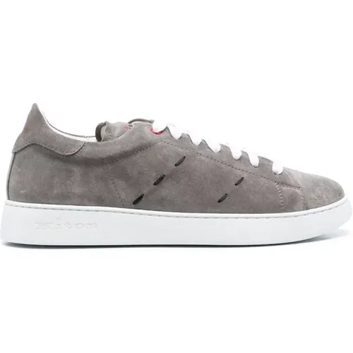 Grey Low-Top Sneakers with Contrasting Stitching , male, Sizes: 8 UK, 10 UK - Kiton - Modalova