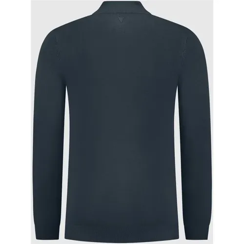 Essenzieller Strick-Halbzip-Pullover Marineblau , Herren, Größe: M - Pure Path - Modalova