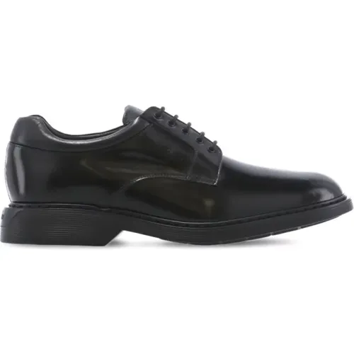 Schwarze Lederschnürschuhe , Herren, Größe: 40 EU - Hogan - Modalova