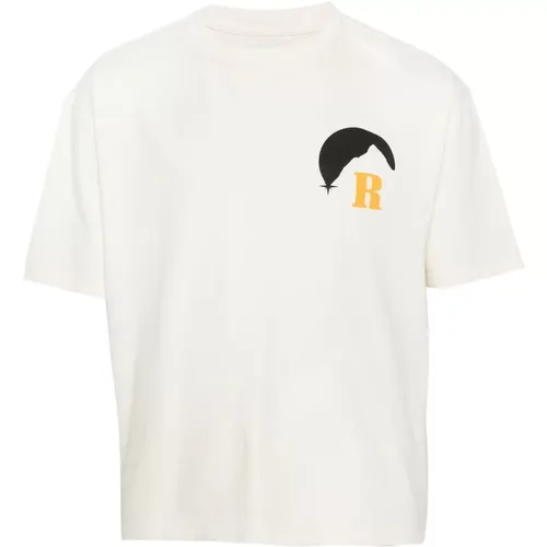Moonlight Print Weißes T-Shirt , Herren, Größe: M - Rhude - Modalova