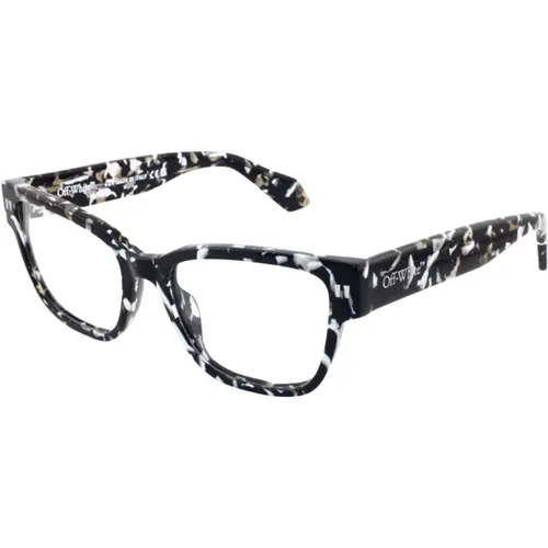 Stilvolle Brille Havana-Schwarzer Glänzender Rahmen - Off White - Modalova