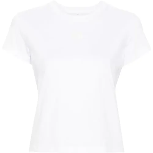 Logo-Print Weiße Baumwoll-T-Shirt , Damen, Größe: XS - alexander wang - Modalova