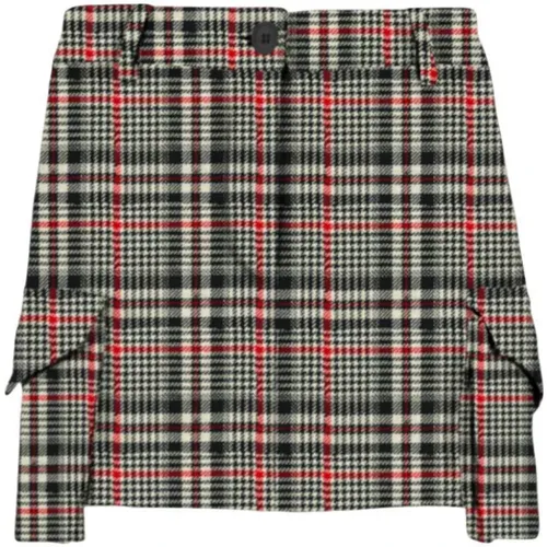 Short cargo skirt with Prince of Wales print , female, Sizes: M - MC2 Saint Barth - Modalova