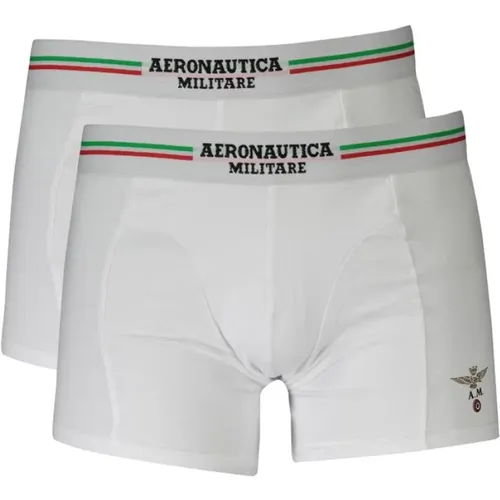 Baumwoll Boxershorts Bi-Pack Elastisch Logo , Herren, Größe: L - aeronautica militare - Modalova