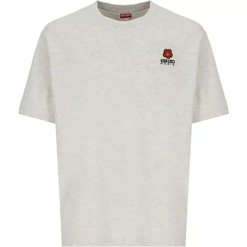 Grey Boke Flower Patch T-shirt , male, Sizes: M, S - Kenzo - Modalova