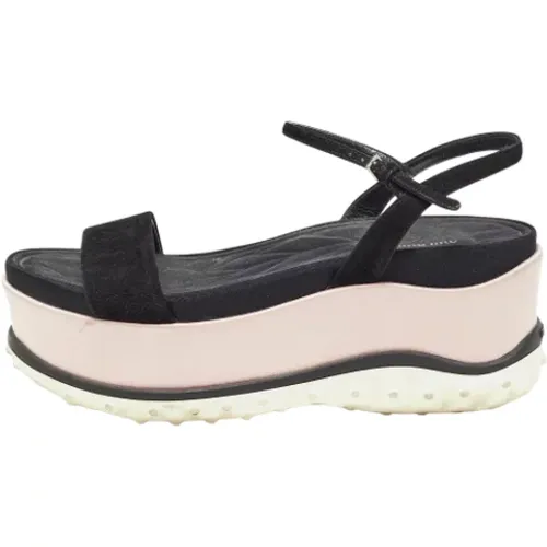 Pre-owned Suede sandals , female, Sizes: 5 UK - Miu Miu Pre-owned - Modalova