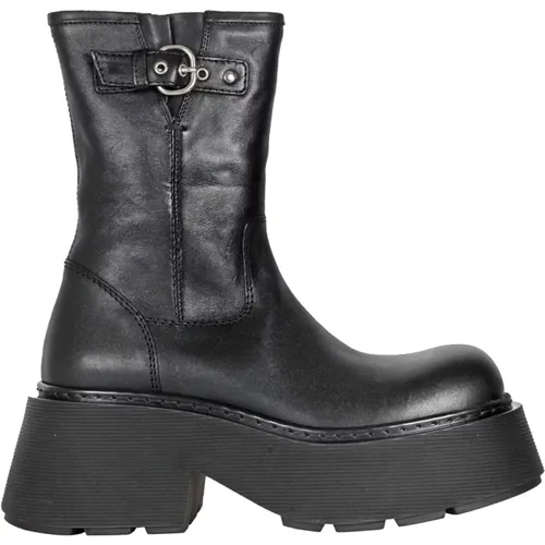 Stylish Leather Ankle Boots , female, Sizes: 7 UK, 3 UK, 5 1/2 UK, 4 1/2 UK, 8 UK, 5 UK, 6 UK, 4 UK - Vic Matié - Modalova