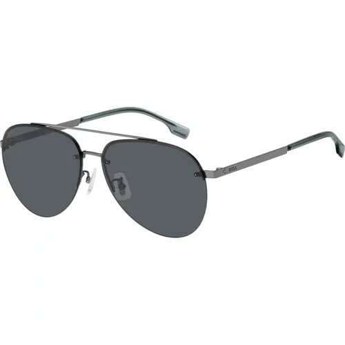 Stilvolle Sonnenbrille in Ruthenium/Grau , Herren, Größe: 62 MM - Hugo Boss - Modalova