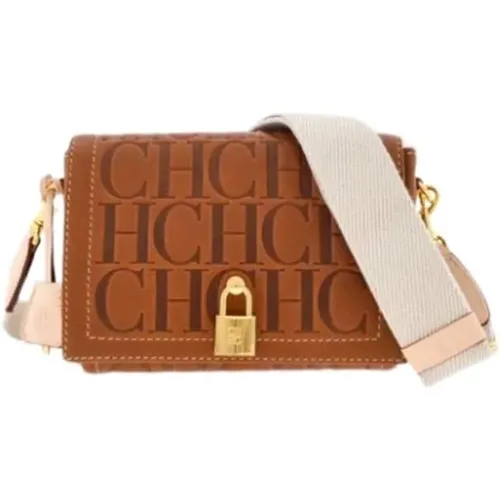 Locked Crossbody Mini Andy Bag in Camel , female, Sizes: ONE SIZE - Carolina Herrera - Modalova