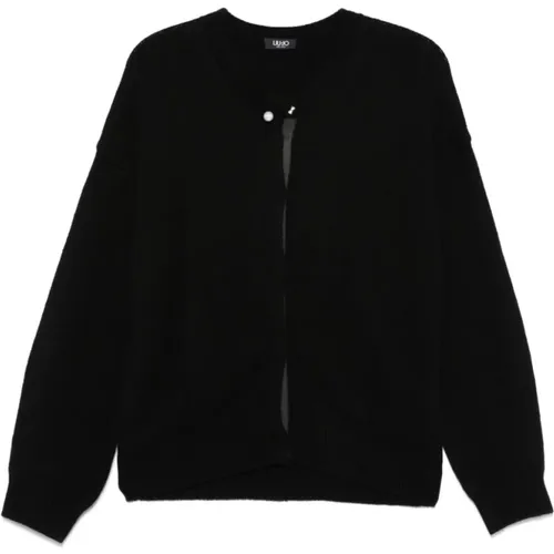 Schwarzer Woll-Kaschmir Crew Neck Pullover - Liu Jo - Modalova