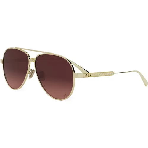 Stylish Sunglasses with Gold Frame and Brown Lenses , unisex, Sizes: 61 MM - Dior - Modalova