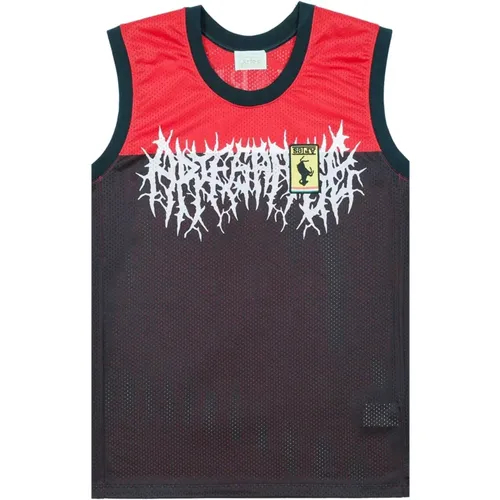 Metallbedrucktes perforiertes Tanktop , Herren, Größe: L - Aries - Modalova