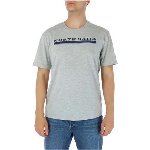 Graues T-Shirt mit Rundhalsausschnitt , Herren, Größe: 2XL - North Sails - Modalova