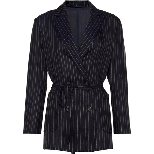 Dunkelblaue Jacke für Frauen - BRUNELLO CUCINELLI - Modalova