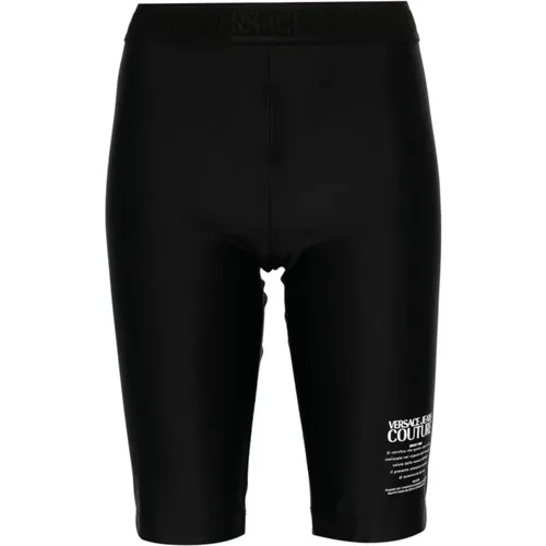 Schwarze Shorts mit Leggings Fuseaux , Damen, Größe: 2XS - Versace Jeans Couture - Modalova