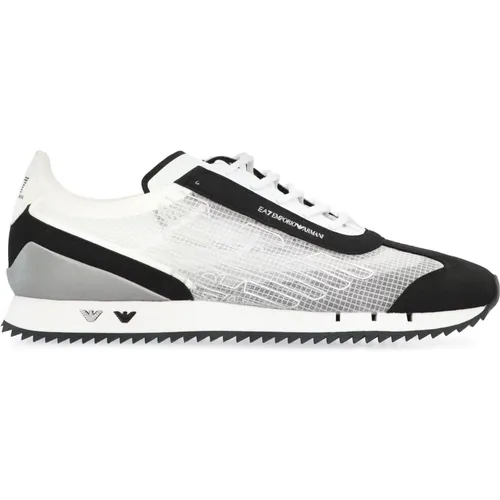 Mesh Low-Top Sneakers mit Farbkontrast , Herren, Größe: 42 1/2 EU - Emporio Armani EA7 - Modalova