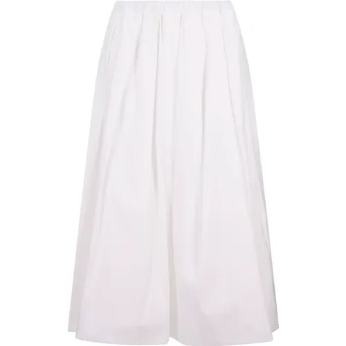 Pleated Cotton Poplin Skirt , female, Sizes: M, 2XS - Fabiana Filippi - Modalova
