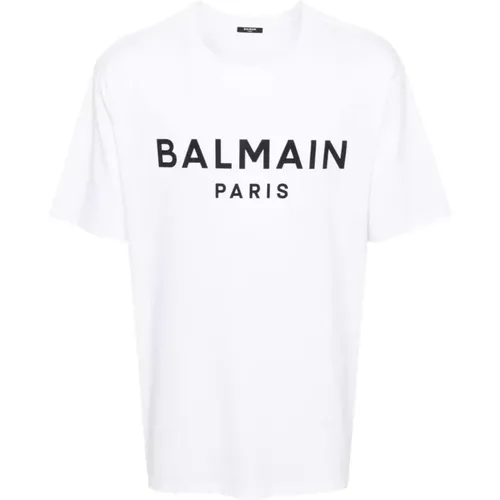 Klassisches T-Shirt,Klassisches Noir Blanc T-Shirt - Balmain - Modalova