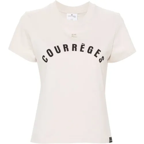 Logo Patch Jersey Top , Damen, Größe: XS - Courrèges - Modalova