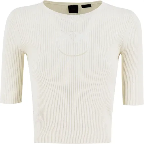 Ribbed Silk Cotton Blend Shirt , female, Sizes: M, XS - pinko - Modalova