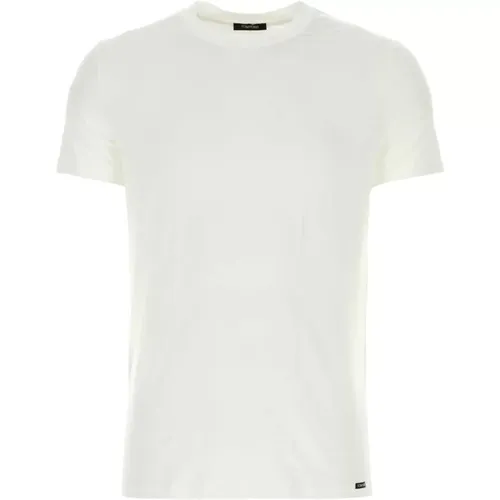 Stretch Baumwoll T-Shirt , Herren, Größe: M - Tom Ford - Modalova