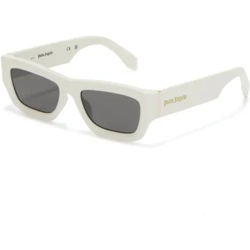 Weiße Sonnenbrille mit Original-Etui,Klassische Schwarze Sonnenbrille,PERI048 6064 Sonnenbrille - Palm Angels - Modalova