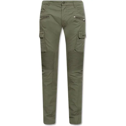 Cargo Pants with Contrast Logo Print , male, Sizes: W32, W31 - Balmain - Modalova