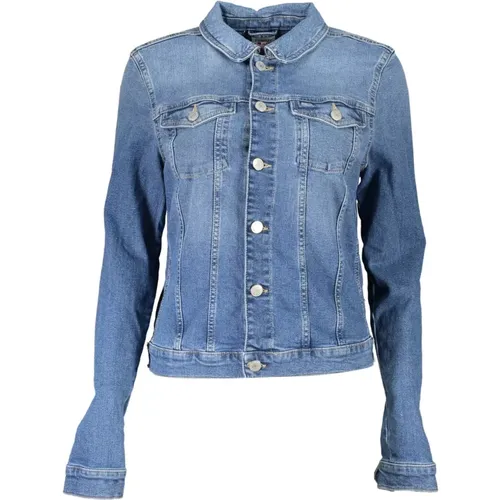 Denim Jacket with Embroidery , female, Sizes: XS, L - Tommy Hilfiger - Modalova