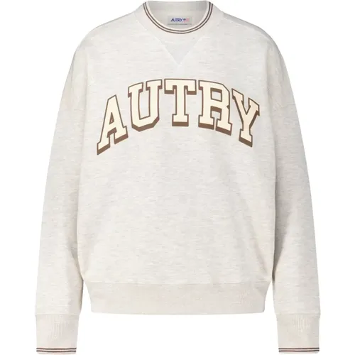 Sporty Logo Crewneck Sweater , Damen, Größe: S - Autry - Modalova