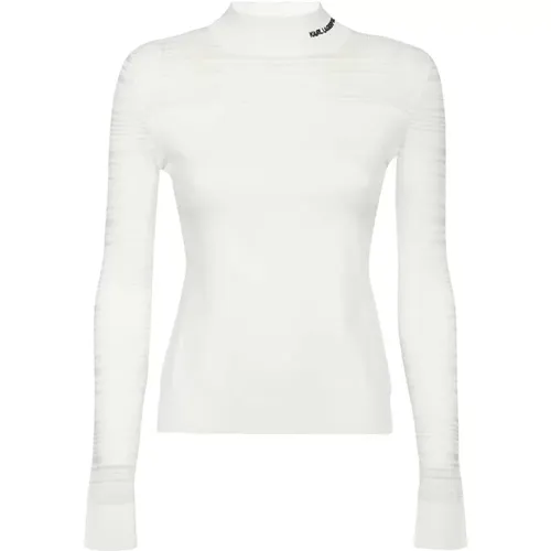 Rollkragenpullover mit Kontrastkanten , Damen, Größe: XL - Karl Lagerfeld - Modalova