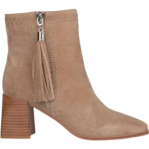 Block heel bootie with tassel , female, Sizes: 2 UK, 6 UK, 5 UK, 3 UK, 4 UK - Alma en Pena - Modalova