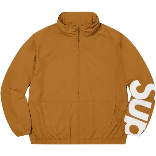 Exklusive Spellout Track Jacket Dunkles Gold , Herren, Größe: L - Supreme - Modalova