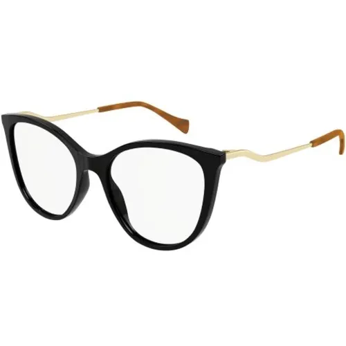 Schwarze Gold Transparente Brille , unisex, Größe: 53 MM - Gucci - Modalova