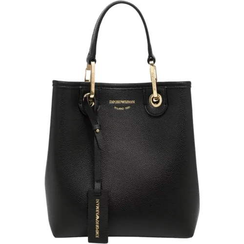 Shopping Bag with Adjustable Strap and Detachable Logo All Over , female, Sizes: ONE SIZE - Emporio Armani - Modalova