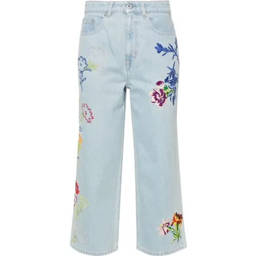 Sumire Cropped Wide Leg Jeans Blau , Damen, Größe: W27 - Kenzo - Modalova