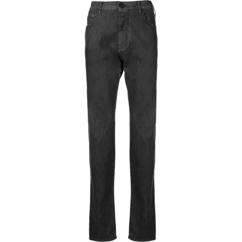 Blaue Straight-Leg Jeans , Herren, Größe: W32 - Emporio Armani - Modalova