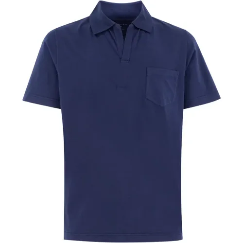 Knopfloses Polo-Shirt aus gefärbtem Baumwolljersey , Herren, Größe: XL - Sease - Modalova