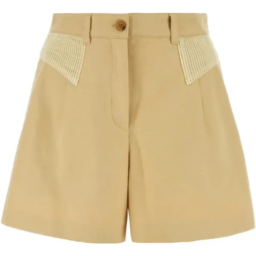 Cremefarbene Baumwoll-Bermuda-Shorts , Damen, Größe: S - Kenzo - Modalova