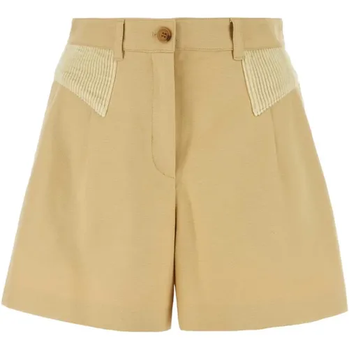 Cremefarbene Baumwoll-Bermuda-Shorts , Damen, Größe: XS - Kenzo - Modalova
