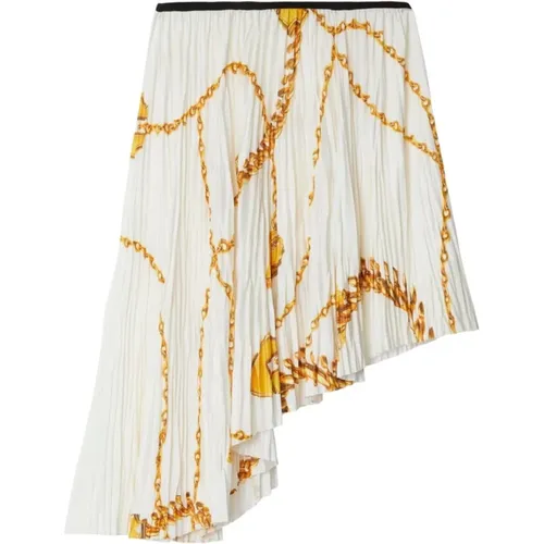 Gold/White Shield Skirt , female, Sizes: XS - Burberry - Modalova