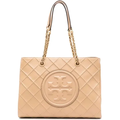 Fleming Leather Tote Bag , female, Sizes: ONE SIZE - TORY BURCH - Modalova